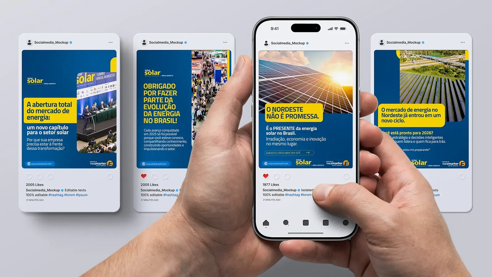 Social media B2B para feira de energia solar - Marketing eventos industriais