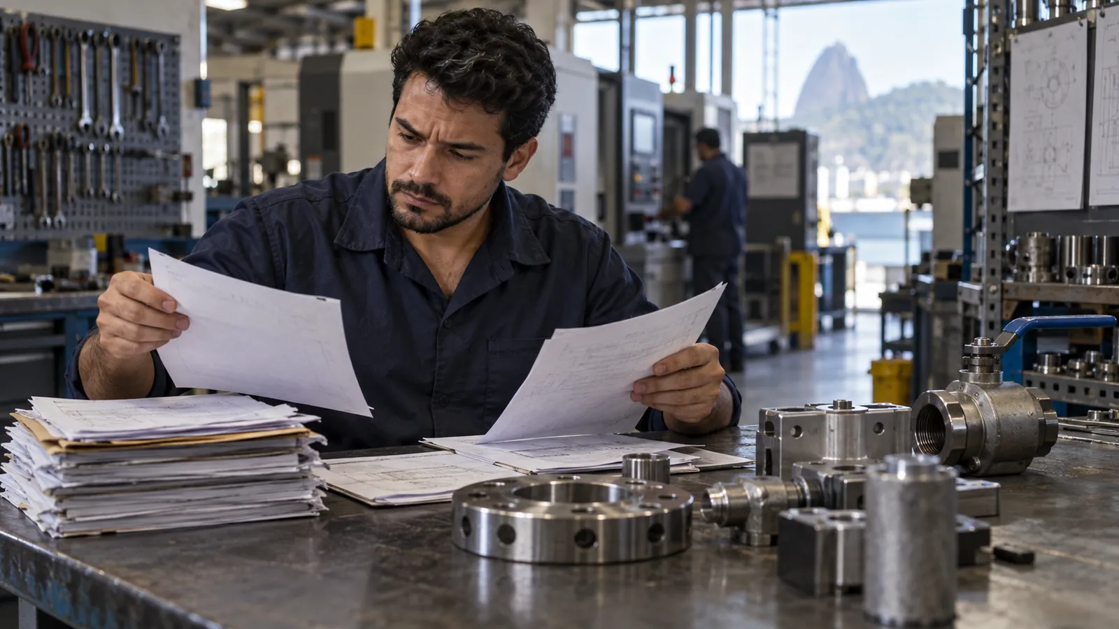 An engineer sorts mismatched inquiries, revealing unqualified industrial B2B leads