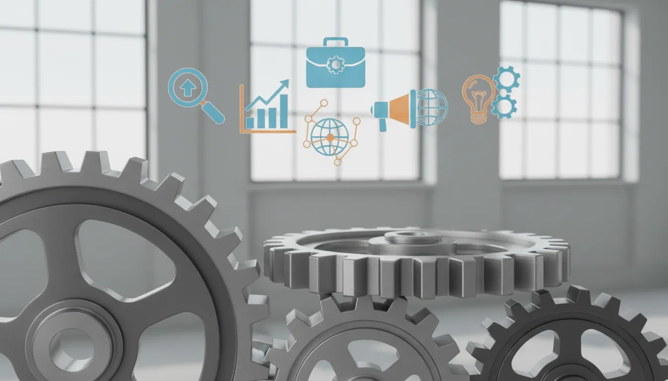 Painel de métricas focadas em alcance B2B no LinkedIn industrial