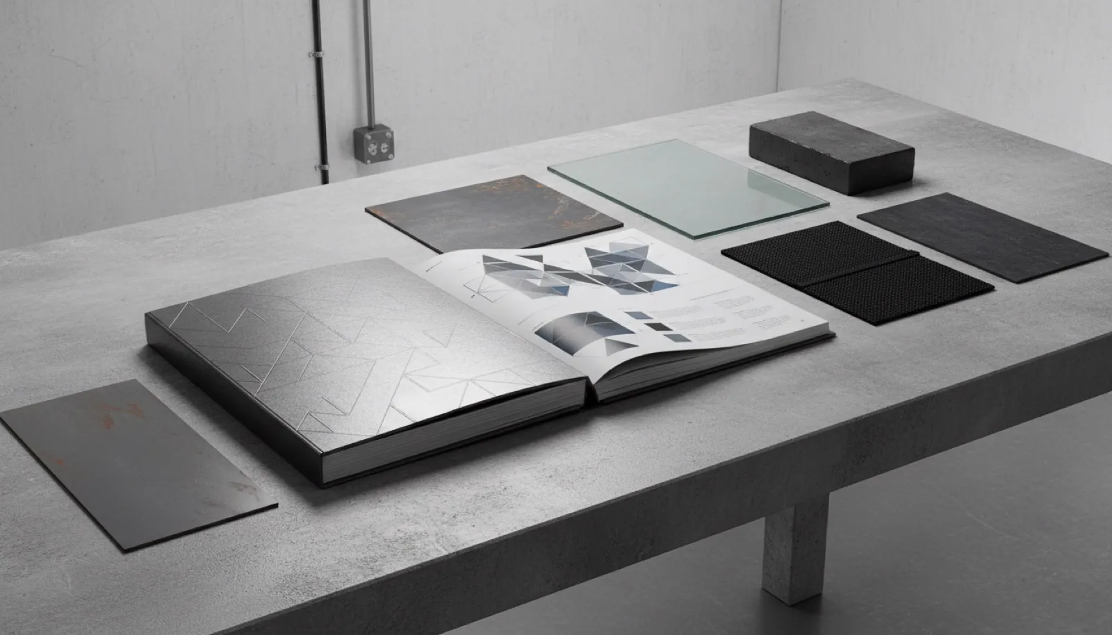 Industrial visual identity and brand system.